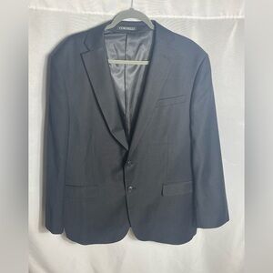 Cornelli Men’s 50R Black Wool 2-Button Blazer Jacket Notch Lapel Classic Fit